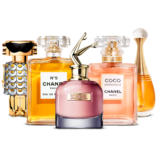 Set de 5 Perfumes – Fame, Chanel Nº5, Scandal, Coco Mademoiselle i J'adore [100 ml ciascuno]