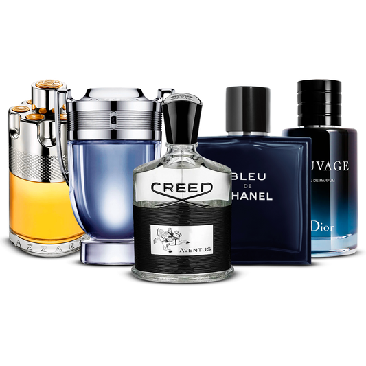 Set de 5 Perfumes  – Azzaro Wanted, Invictus, Creed Aventus, Bleu de Chanel i Sauvage  [100 ml ciascuno]