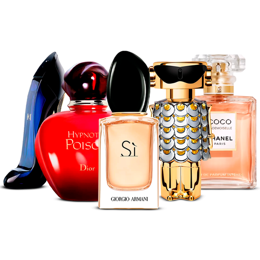 Set de 5 Perfumes – Good Girl, Hypnotic Poison, Sì, Fame i Coco Mademoiselle [100 ml ciascuno]