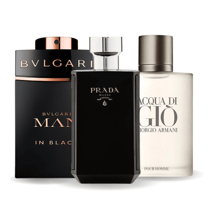 Set de 3 Perfumes | Bvlgari In Black, Giorgio Armani Acqua Di Gio, L'Homme Prada Intense 100 ml