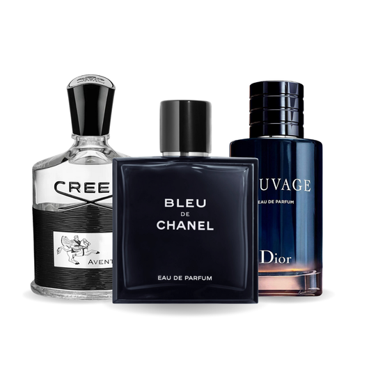 Set de 3 Perfumes | Creed Aventus, Bleu de Chanel, Dior Sauvage 100 ml