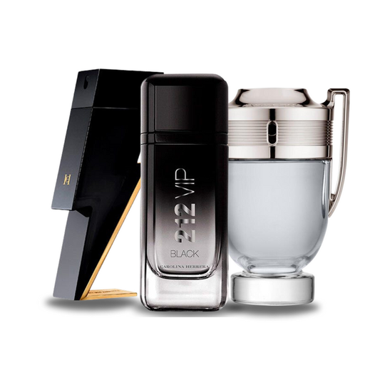 Set de 3 Perfumes | BAD BOY, 212 VIP BLACK, Paco Rabanne INVICTUS 100 ml