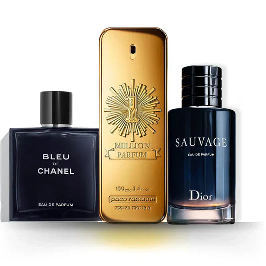 Set de 3 Perfumes | Bleu de Chanel + Sauvage + One Million 100 ml